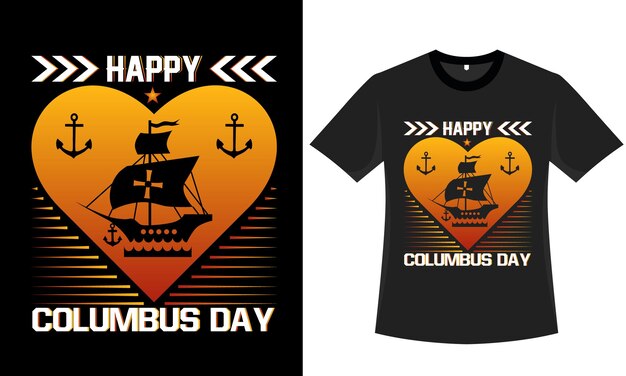 vector de diseño de camiseta del día de colón