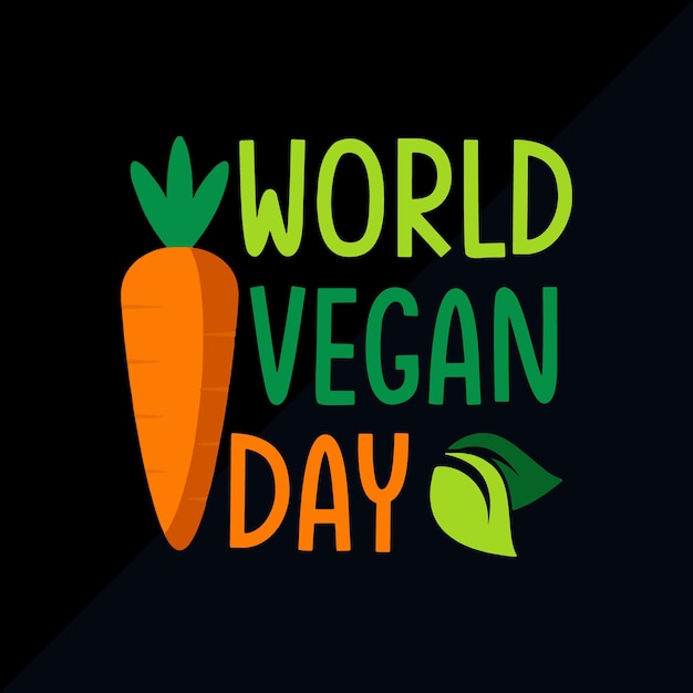 Vector vector de diseño de camiseta del día mundial del veganismo