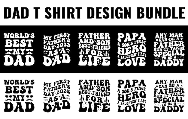 Vector diseño de camiseta del día del padre paquete de diseño svg de papá