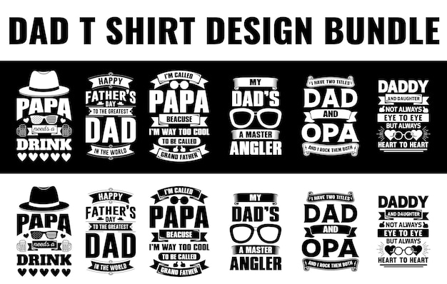 Vector diseño de camiseta del día del padre paquete de diseño svg de papá