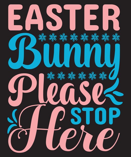 Vector de diseño de camiseta de día de Pascua de conejito