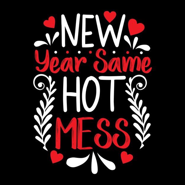 vector de diseño de camiseta de feliz año nuevo