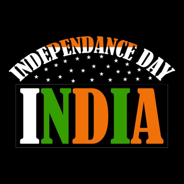 vector de diseño de camiseta feliz día de la independencia india