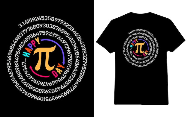 Vector de diseño de camiseta feliz día pi
