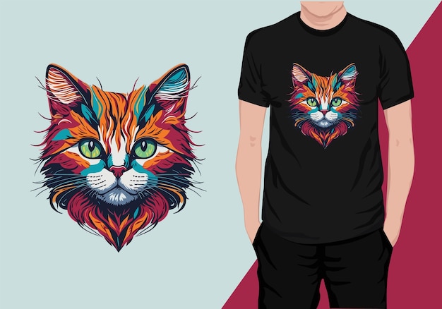 Vector de diseño de camiseta de gato