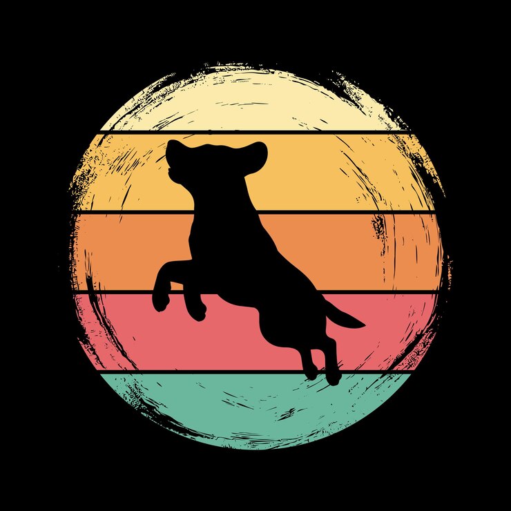 Vector vector de diseño de la camiseta labrador retriever sunset vintage style