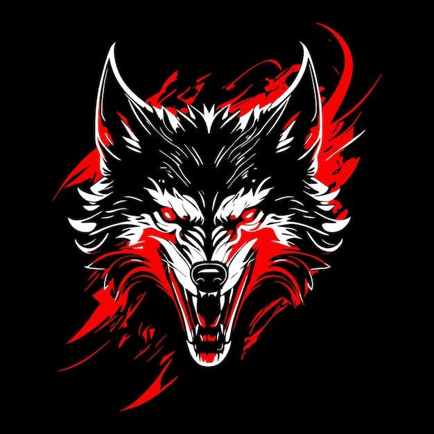 Vector vector de diseño de la camiseta del lobo enojado