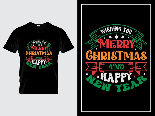 Vector de diseño de camiseta de navidad citas de feliz navidad