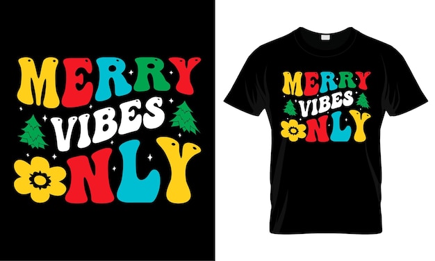 Vector de diseño de camiseta ondulada de Navidad retro