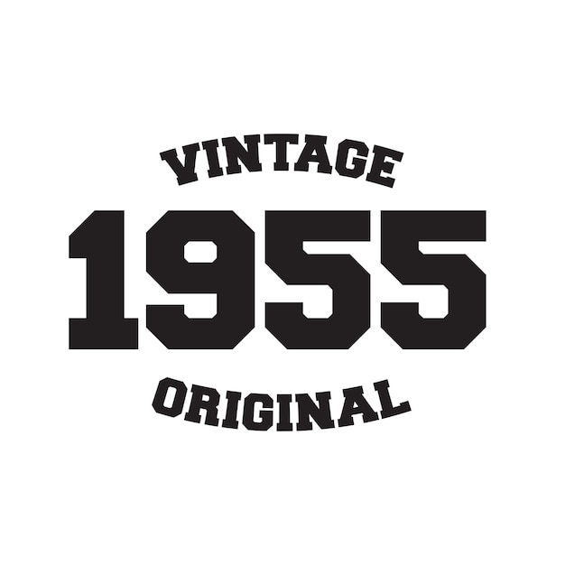 Vector de diseño de camiseta original vintage de 1955