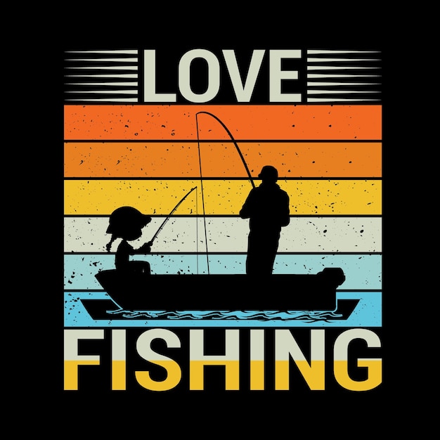 Vector de diseño de camiseta de pesca