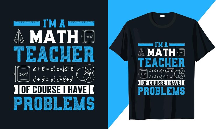 Vector de diseño de camiseta de profesor de matemáticas