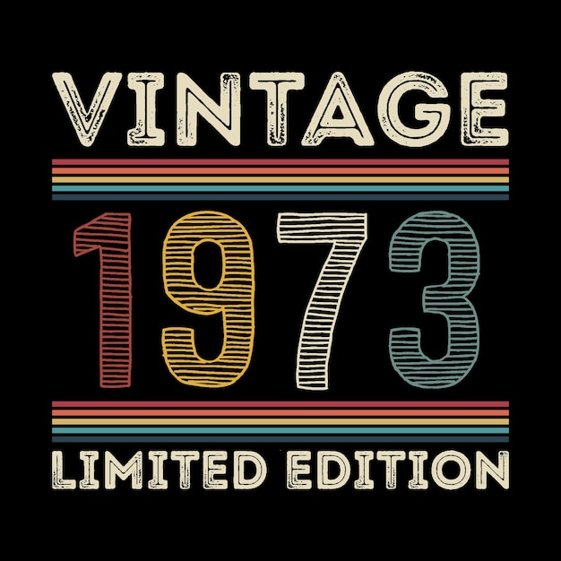 vector de diseño de camiseta retro vintage de 1973