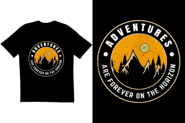 Vector de diseño de camiseta de senderismo El sendero es mi diseño de camiseta de lugar feliz Diseño de camiseta vintage