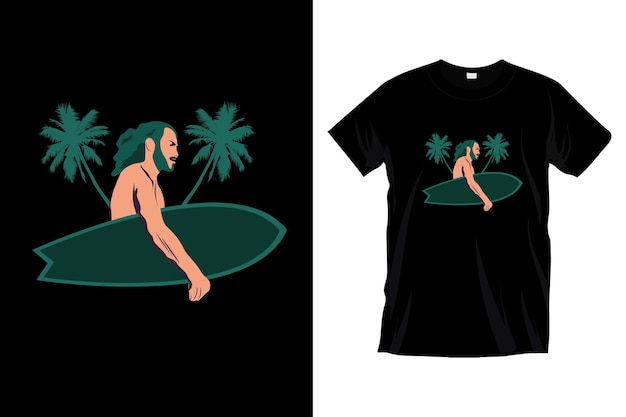 Vector de diseño de camiseta de surf