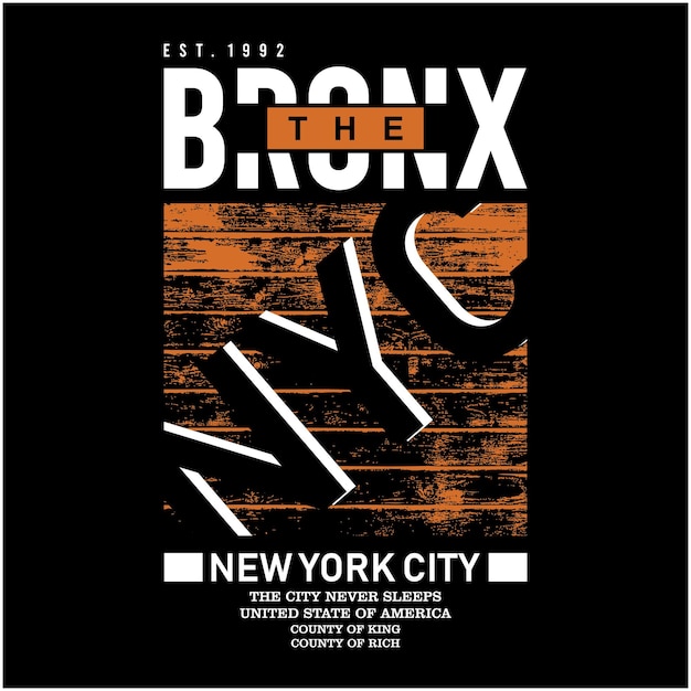 Vector el diseño de camiseta de tipografía bronx