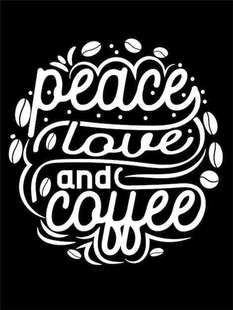 Vector de diseño de camiseta de tipografía de café