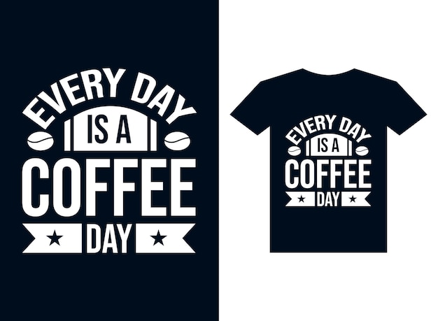 Vector de diseño de camiseta de tipografía de café