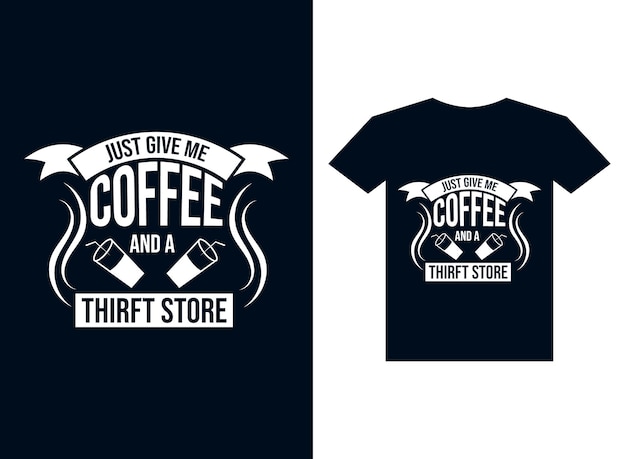 Vector de diseño de camiseta de tipografía de café