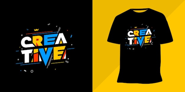 Vector de diseño de camiseta de tipografía colorida de letras creativas