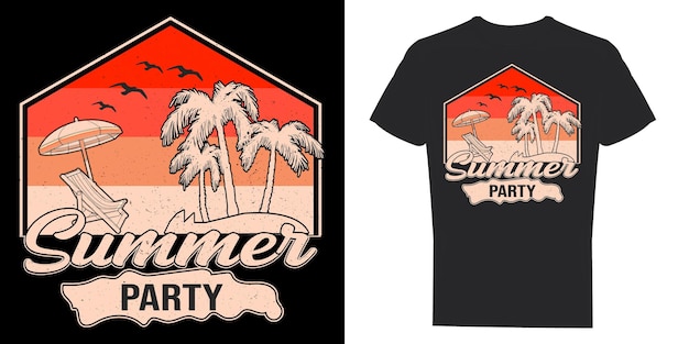 Vector de diseño de camiseta de tipografía de fiesta de verano