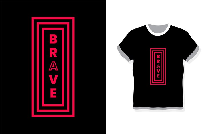 Vector vector de diseño de camiseta de tipografía de letras modernas simple valiente