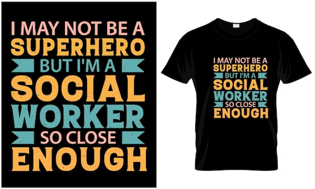 Vector de diseño de camiseta de trabajador social