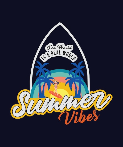 Vector y diseño de camiseta de verano