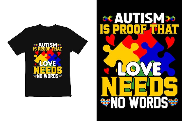 Vector de diseño de camisetas del Día Mundial del Autismo. gráficos de camisetas para camisas de tazas, etc.