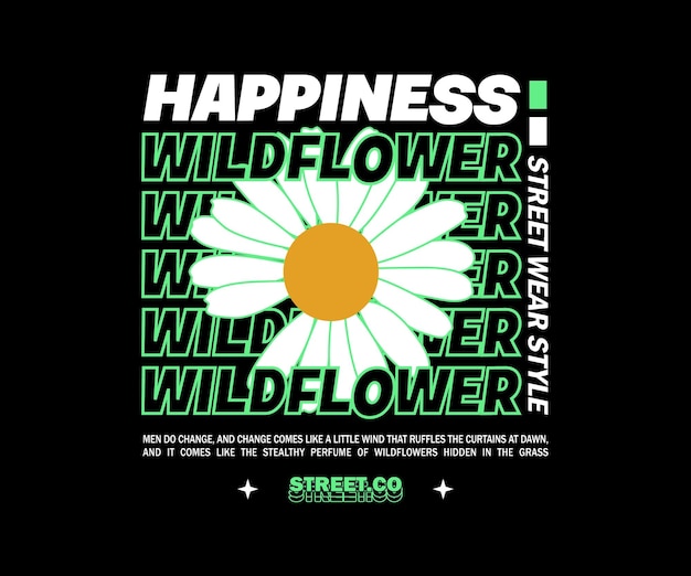 Vector de diseño de camisetas florales listo para imprimir