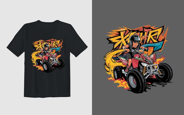 Vector de diseño de camisetas de motocicleta