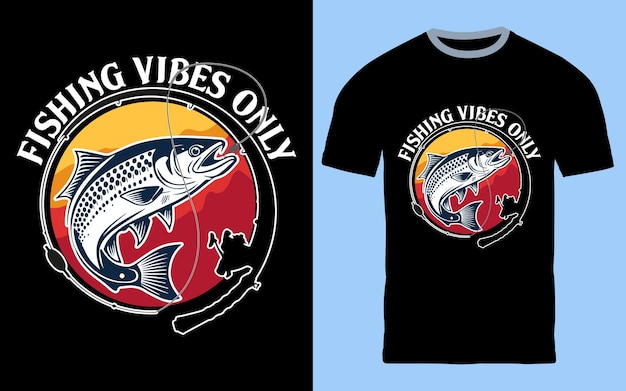 Vector de diseño de camisetas de pesca