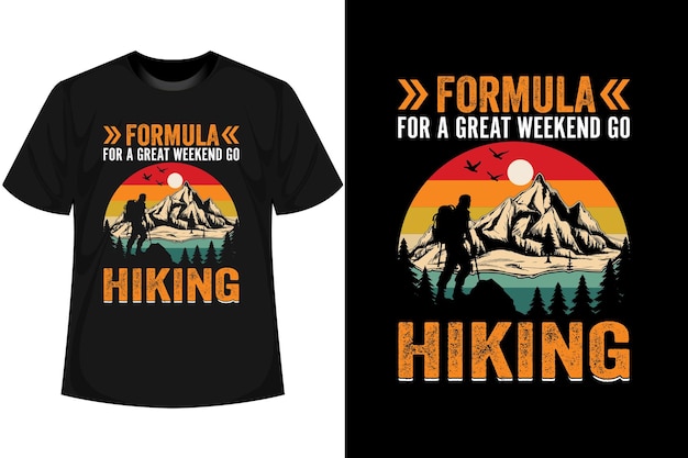 Vector de diseño de camisetas de senderismo