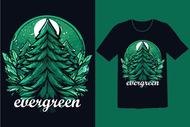 Vector de diseño de camisetas siempre verdes del mundo