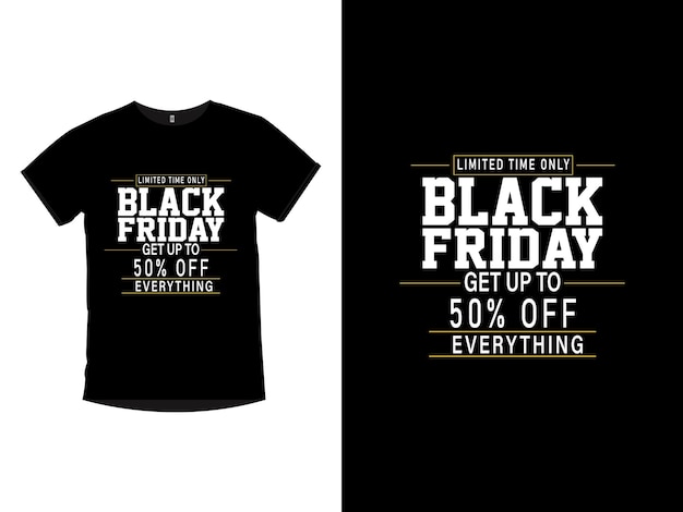 Vector de diseño de camisetas del Viernes Negro con ilustración