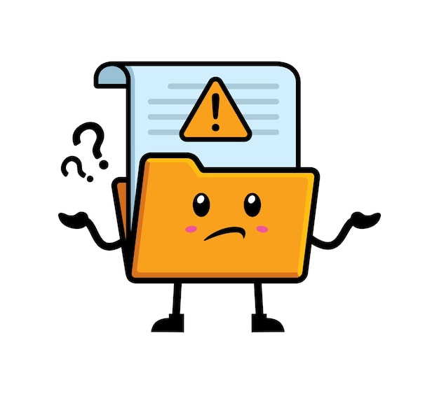 Vector de diseño de caracteres de la mascota de la carpeta de archivos