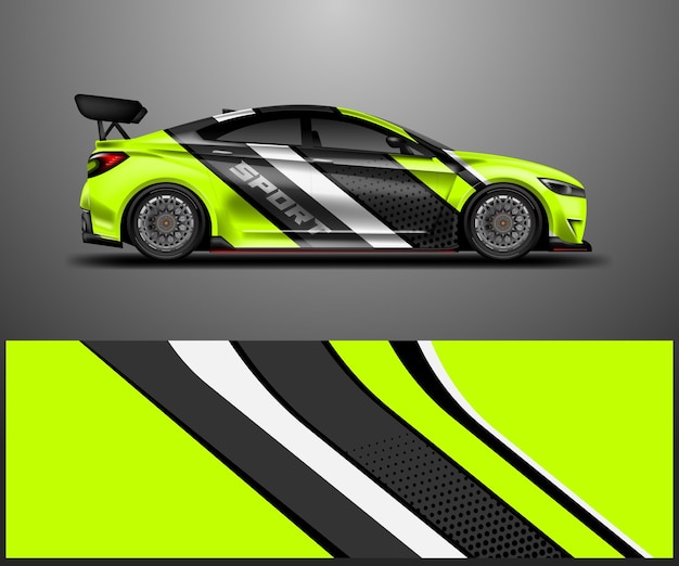 Vector de diseño de carreras de fondo de envoltura de coche
