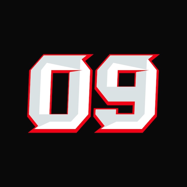 Vector de diseño de carreras de números 09