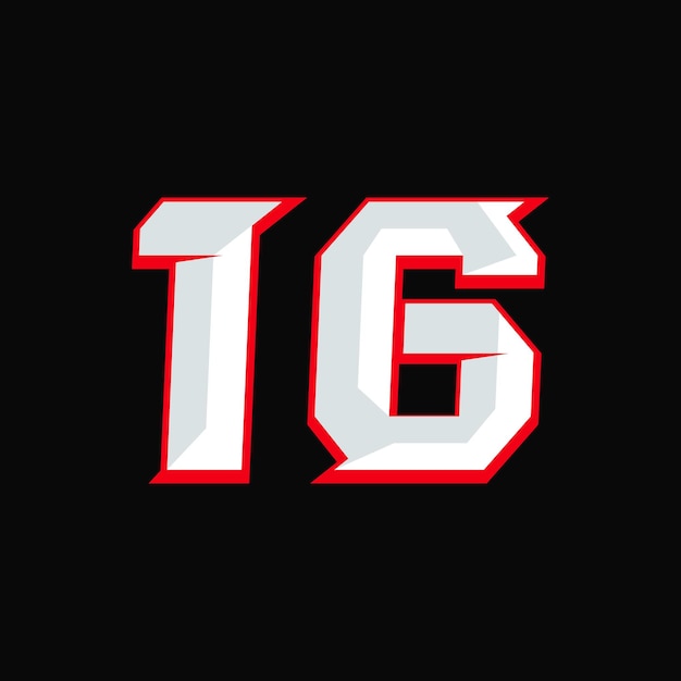 Vector de diseño de carreras de números 16