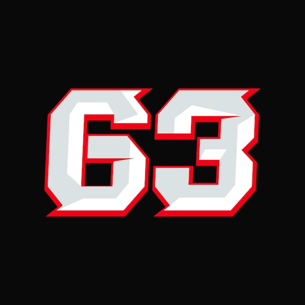 Vector de diseño de carreras de números 63