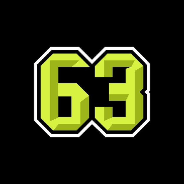 Vector de diseño de carreras de números 63
