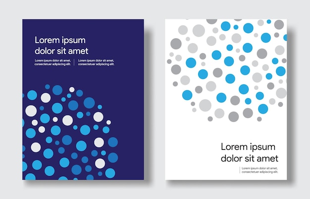 Vector de diseño de cartel con formas abstractas modernas de puntos azules