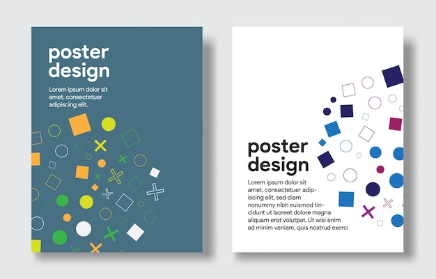 Vector de diseño de cartel de formas aleatorias modernas abstractas con texto e ilustración de espacio en blanco