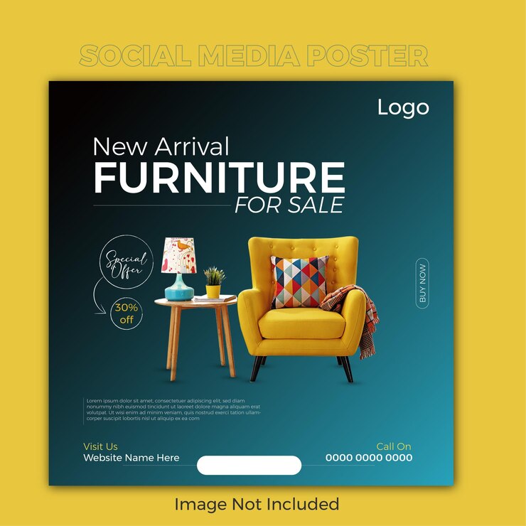 Vector de diseño de carteles de muebles para las redes sociales
