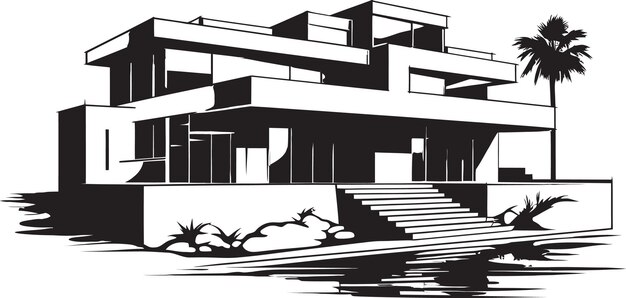 Vector vector de diseño de casas elegantes icon vogue visión de vida vector de ideas de casas modernas