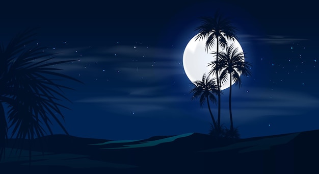 vector de diseño de cielo nocturno de luna