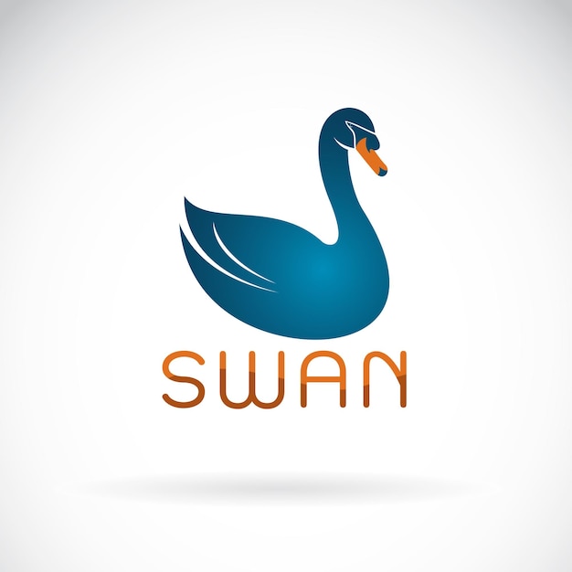 Vector de diseño de cisne azul sobre fondo blanco Ave animal salvaje Fácil ilustración vectorial en capas editable