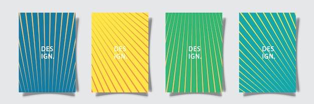 Vector de diseño de colección de conjunto de estilo de línea elegante de plantilla de cubierta moderna colorida