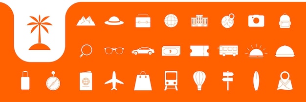 Vector de diseño de la colección de iconos de viaje