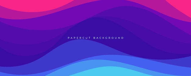 Vector de diseño de color de gradiente de fondo con capas de corte de papel coloridas